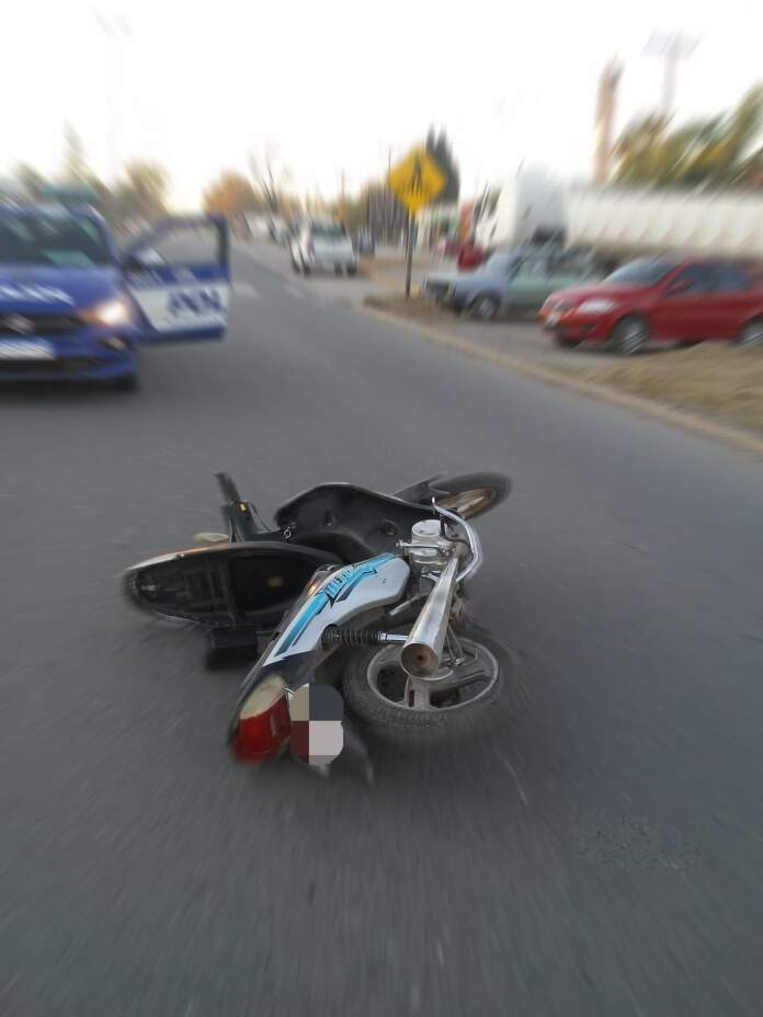 motocicleta accidente con lesionados