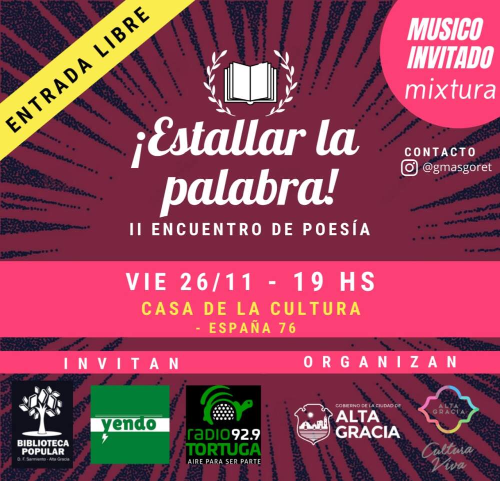 Vuelve el encuentro de poesía "Estallar la palabra" WhatsApp Image 2021 11 24 at 09.54.31 - Vuelve el encuentro de poesía "Estallar la palabra"