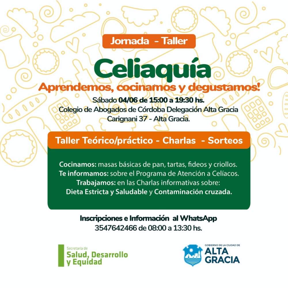 Este sábado se realizará la Jornada de Cierre del mes de la Celiaquía WhatsApp Image 2022 05 31 at 9.45.09 AM - Este sábado se realizará la Jornada de Cierre del mes de la Celiaquía