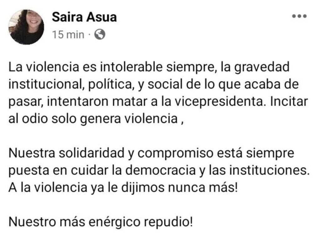 El intendente Marcos Torres y otros referentes regionales se pronunciaron en contra del atentado a CFK WhatsApp Image 2022 09 02 at 10.58.22 - El intendente Marcos Torres y otros referentes regionales se pronunciaron en contra del atentado a CFK