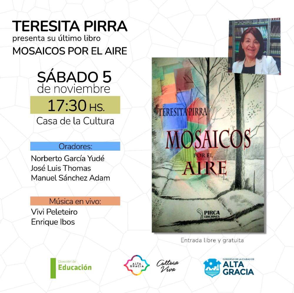 Se presentará el libro "Mosaicos de aire" en la Casa de la Cultura WhatsApp Image 2022 11 03 at 13.06.14 - Se presentará el libro "Mosaicos de aire" en la Casa de la Cultura