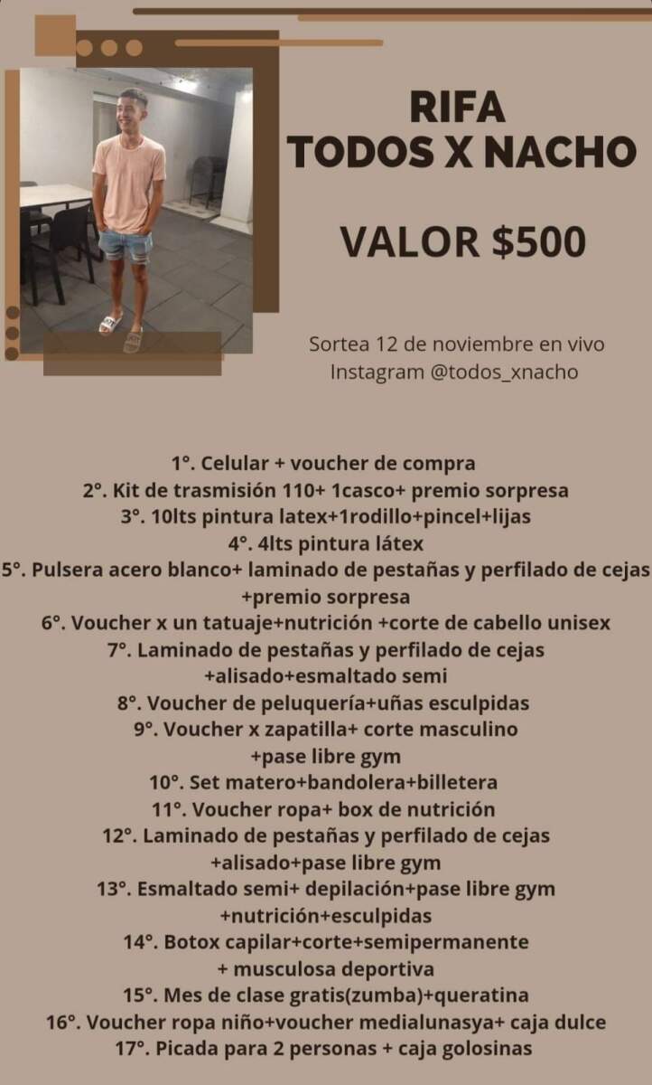 Últimas horas para comprar la rifa para ayudar a Ignacio Pereyra todos por nacho - Últimas horas para comprar la rifa para ayudar a Ignacio Pereyra