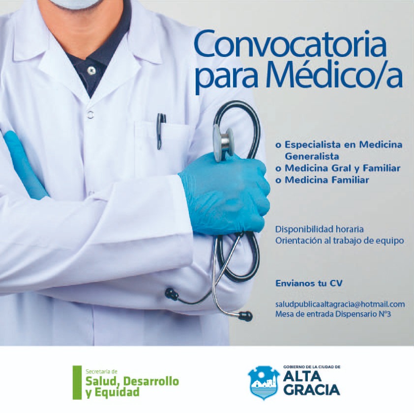 Abren convocatoria para cubrir un puesto de médico convocatoria para medico - Abren convocatoria para cubrir un puesto de médico