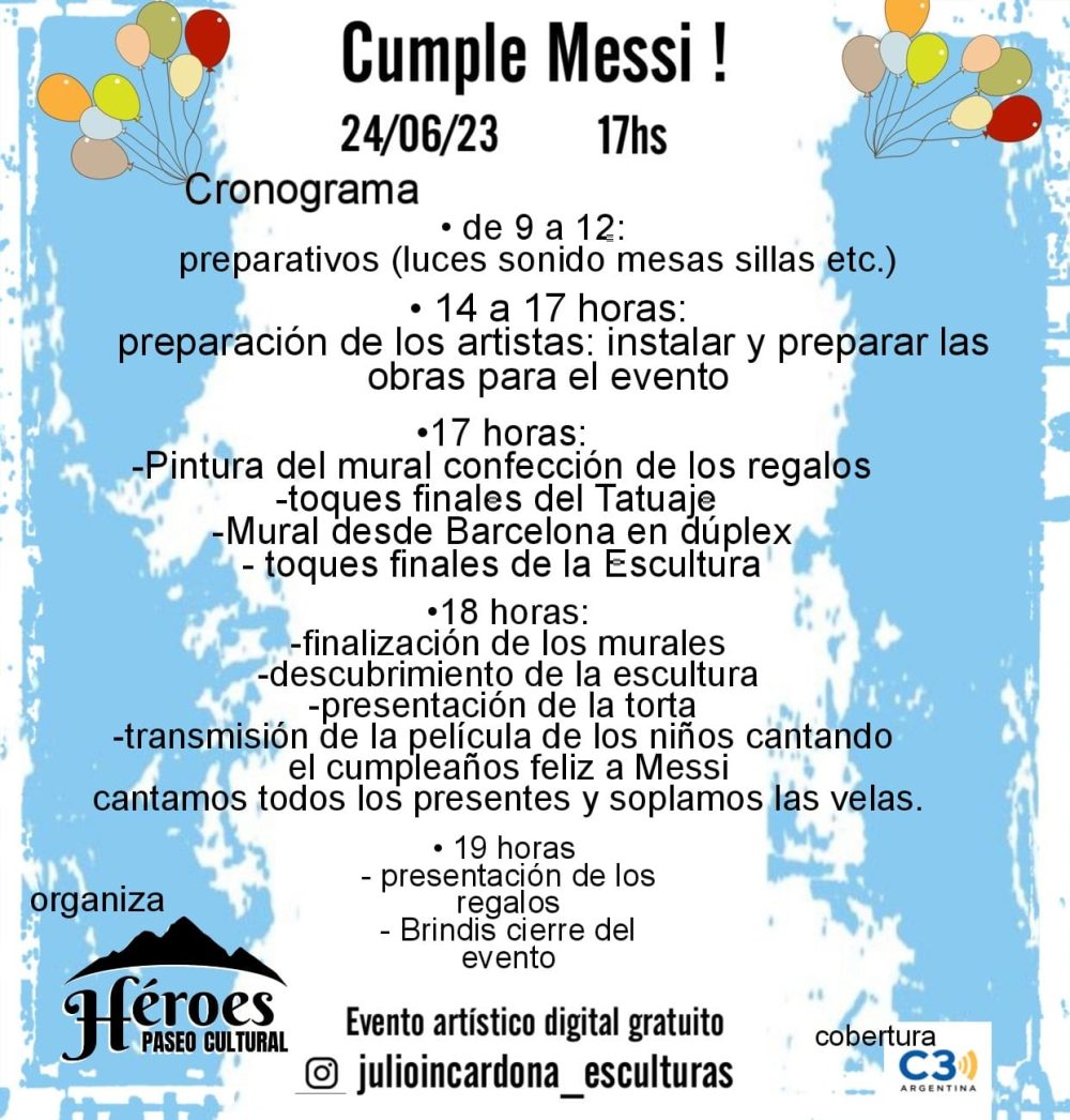 WhatsApp Image 2023 06 20 at 20.54.32 - "Muchaaacho'": en el cumpleaños de Messi inaugurarán una escultura en Alta Gracia