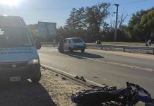 Ruta 5: un motociclista herido tras un accidente
